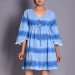 Sasti Deal Women Tie & Dye Light Blue Color Beach Dress