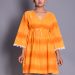 Sasti Deal Women Tie & Dye Orange Color Beach Dress